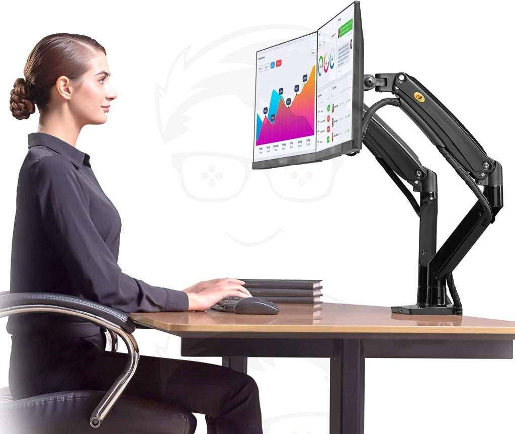 NB North Bayou F195A Dual Monitor Desk Mount Stand Monitor Arm for Two Screens NB North Bayou F195A Dual Monitor Desk Mount Stand Monitor Arm for Two Screens